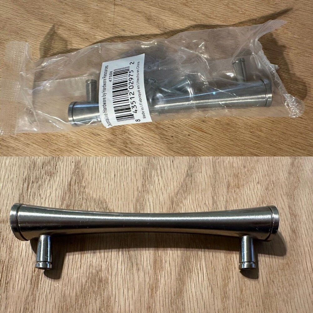 475 Sedona 3-3/4" (96mm) Ergonomic Cabinet Pull Knob Handle Silver Restoration